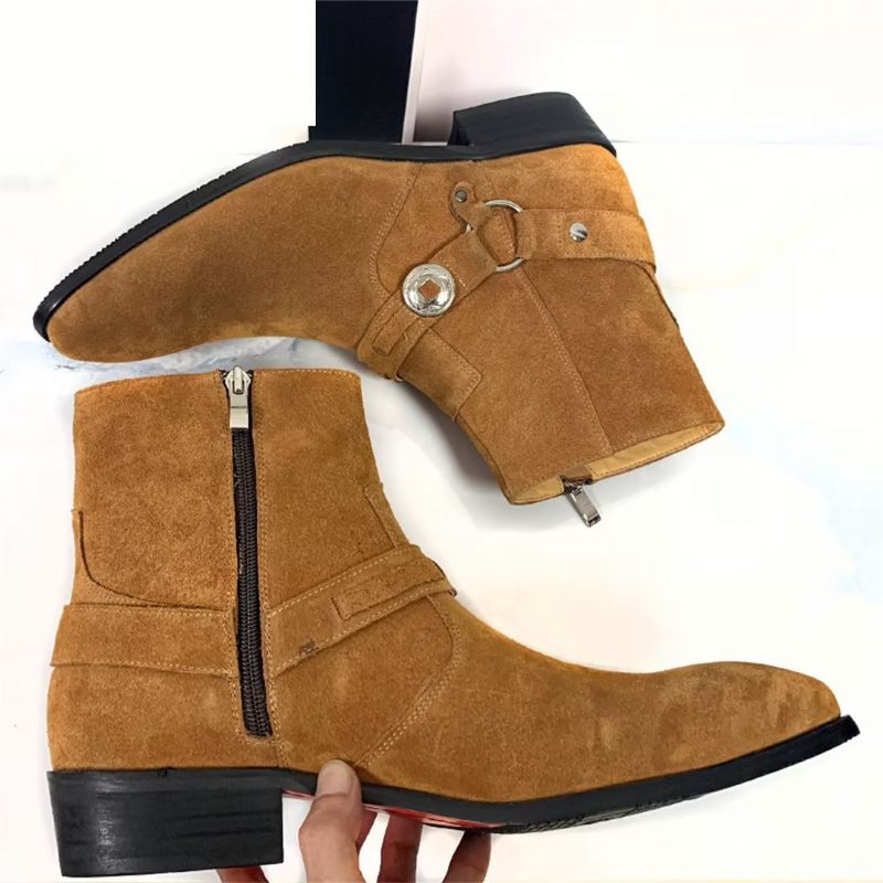 Botas Masculinas Chiques Couro Genuíno - Marrom