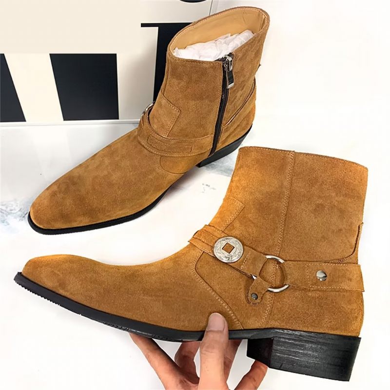 Botas Masculinas Chiques Couro Genuíno - Marrom