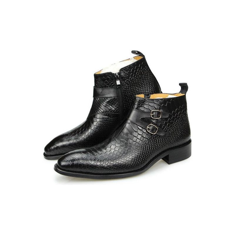 Botas Masculinas Chiques Croctex Com Bico Fino E Zíper - Preto