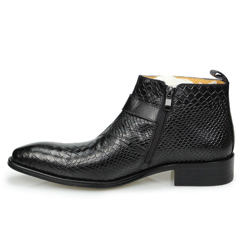 Botas Masculinas Chiques Croctex Com Bico Fino E Zíper - Preto