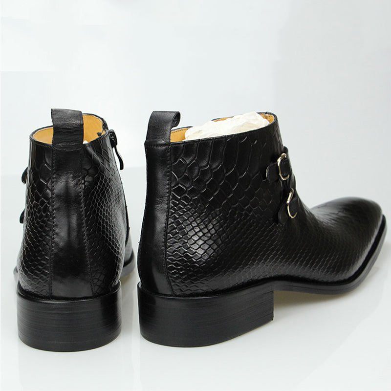 Botas Masculinas Chiques Croctex Com Bico Fino E Zíper - Preto