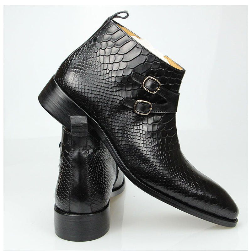 Botas Masculinas Chiques Croctex Com Bico Fino E Zíper - Preto