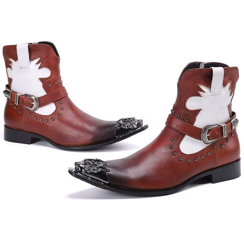 Botas Masculinas Chiques No Tornozelo - Vermelho