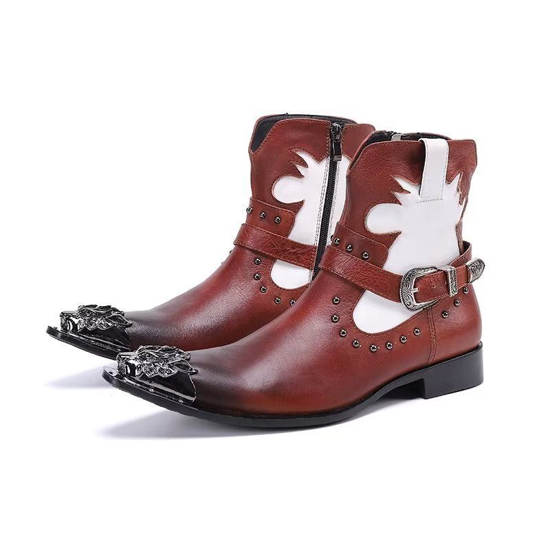 Botas Masculinas Chiques No Tornozelo - Vermelho