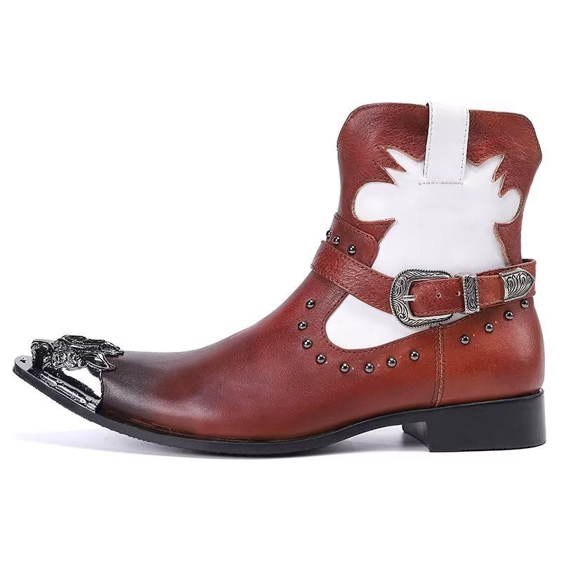 Botas Masculinas Chiques No Tornozelo - Vermelho