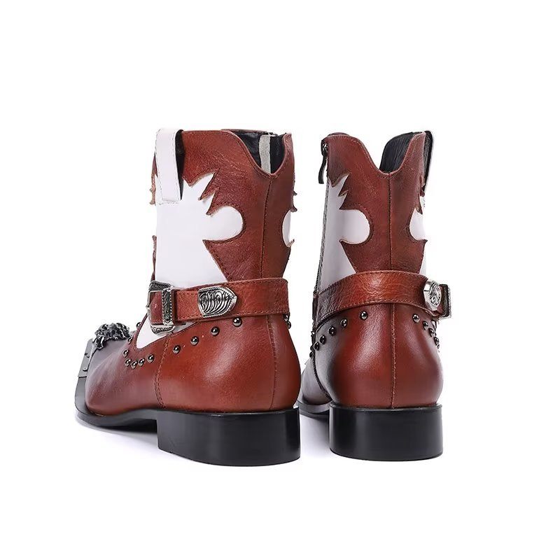 Botas Masculinas Chiques No Tornozelo - Vermelho