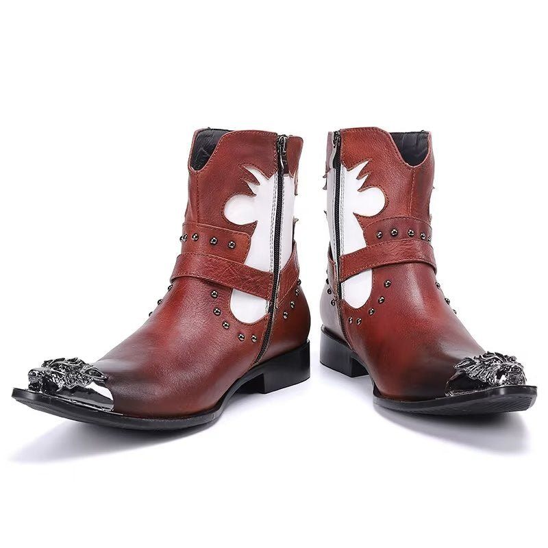 Botas Masculinas Chiques No Tornozelo - Vermelho