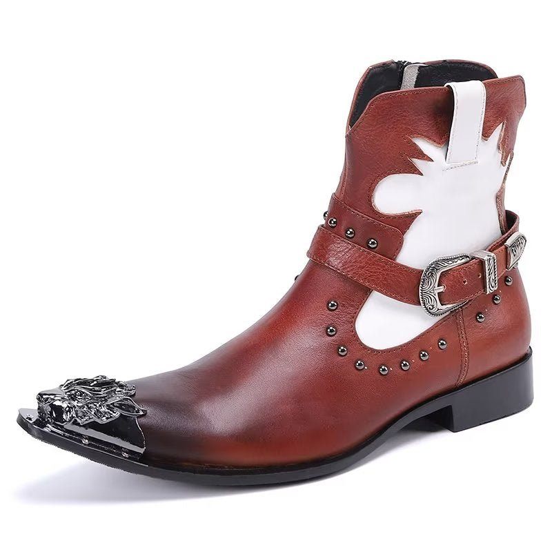 Botas Masculinas Chiques No Tornozelo - Vermelho