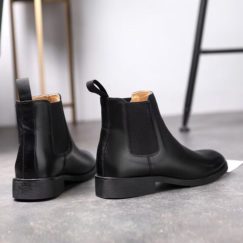 Botas Masculinas Com Bico Fino Chelsea Boots - Preto