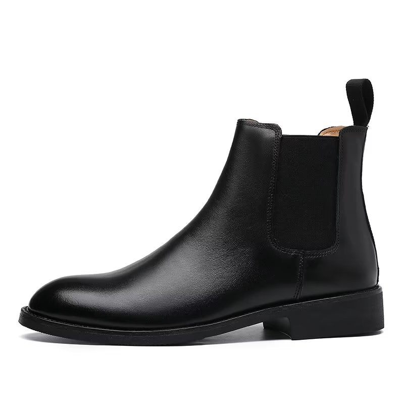 Botas Masculinas Com Bico Fino Chelsea Boots - Preto