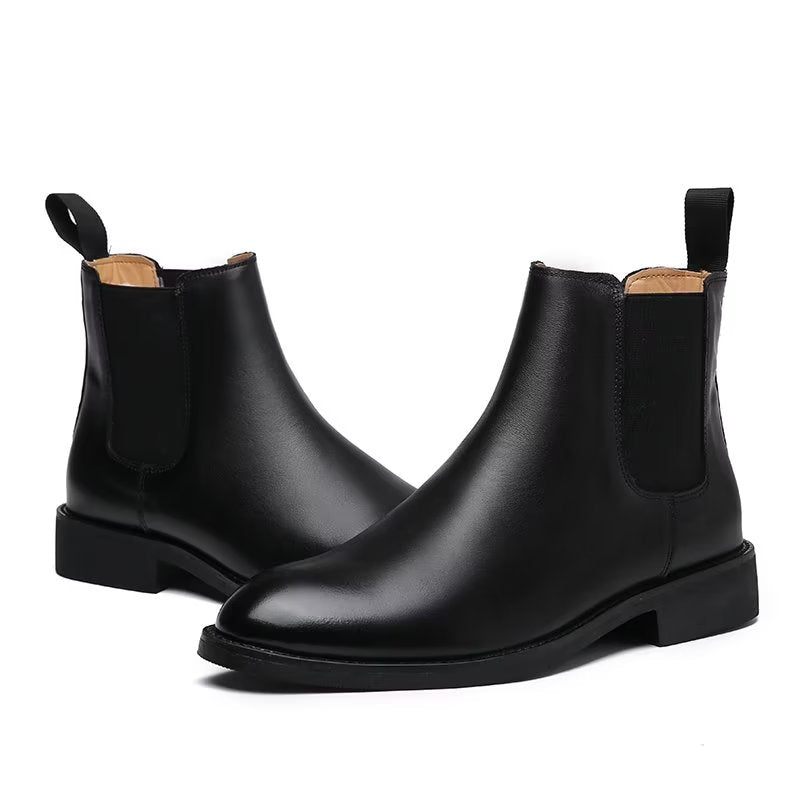 Botas Masculinas Com Bico Fino Chelsea Boots - Preto