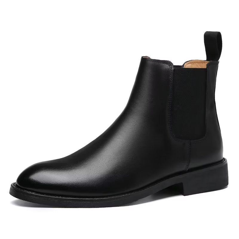 Botas Masculinas Com Bico Fino Chelsea Boots - Preto