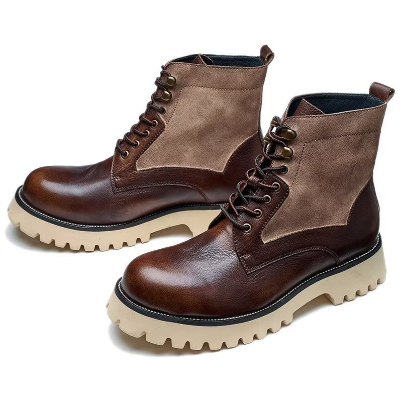 Botas Masculinas Com Cadarço - Café