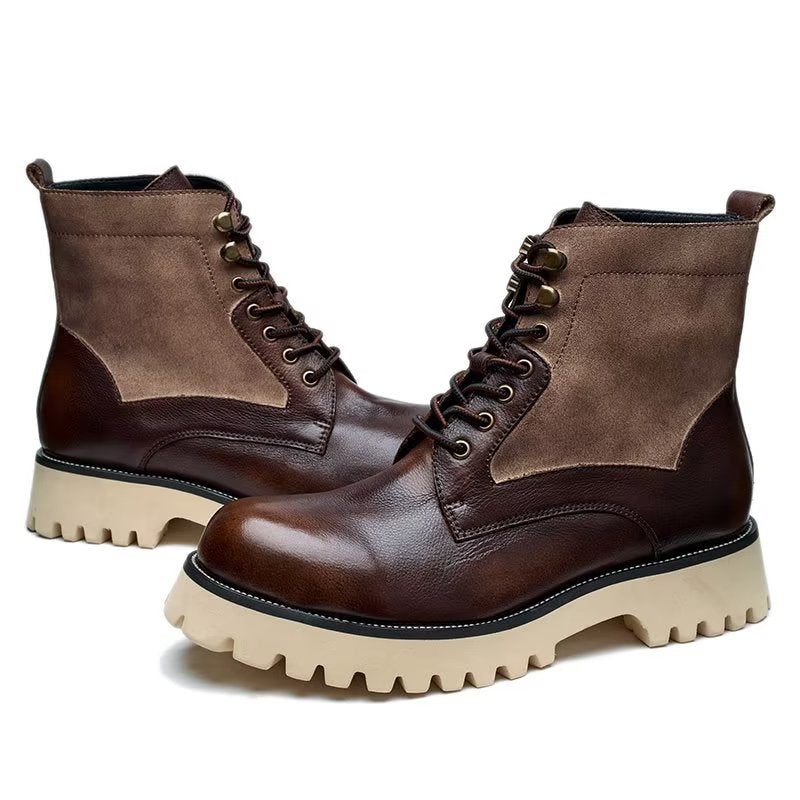 Botas Masculinas Com Cadarço - Café