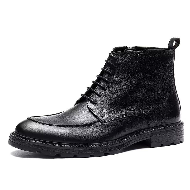 Botas Masculinas Com Cadarço - Preto