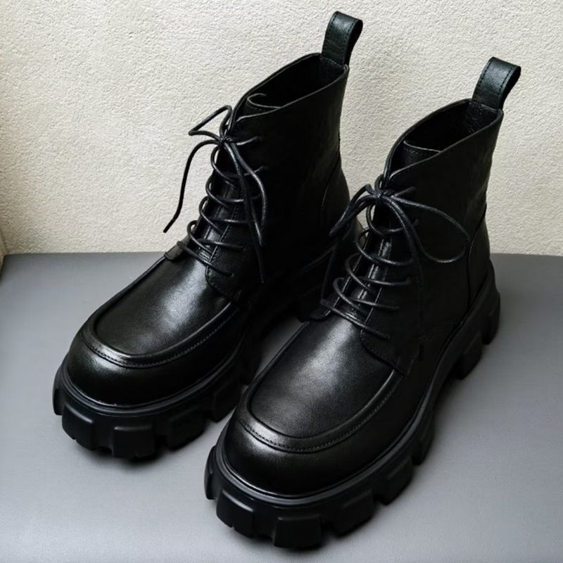 Botas Masculinas Com Cadarço E Lazer - Preto 