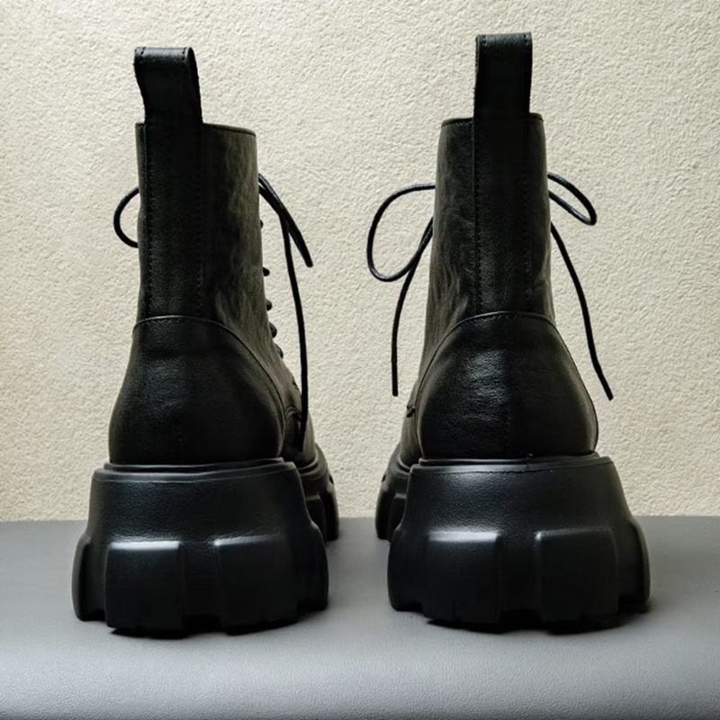 Botas Masculinas Com Cadarço E Lazer - Preto 