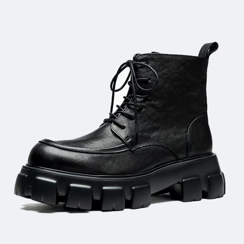 Botas Masculinas Com Cadarço E Lazer - Preto 