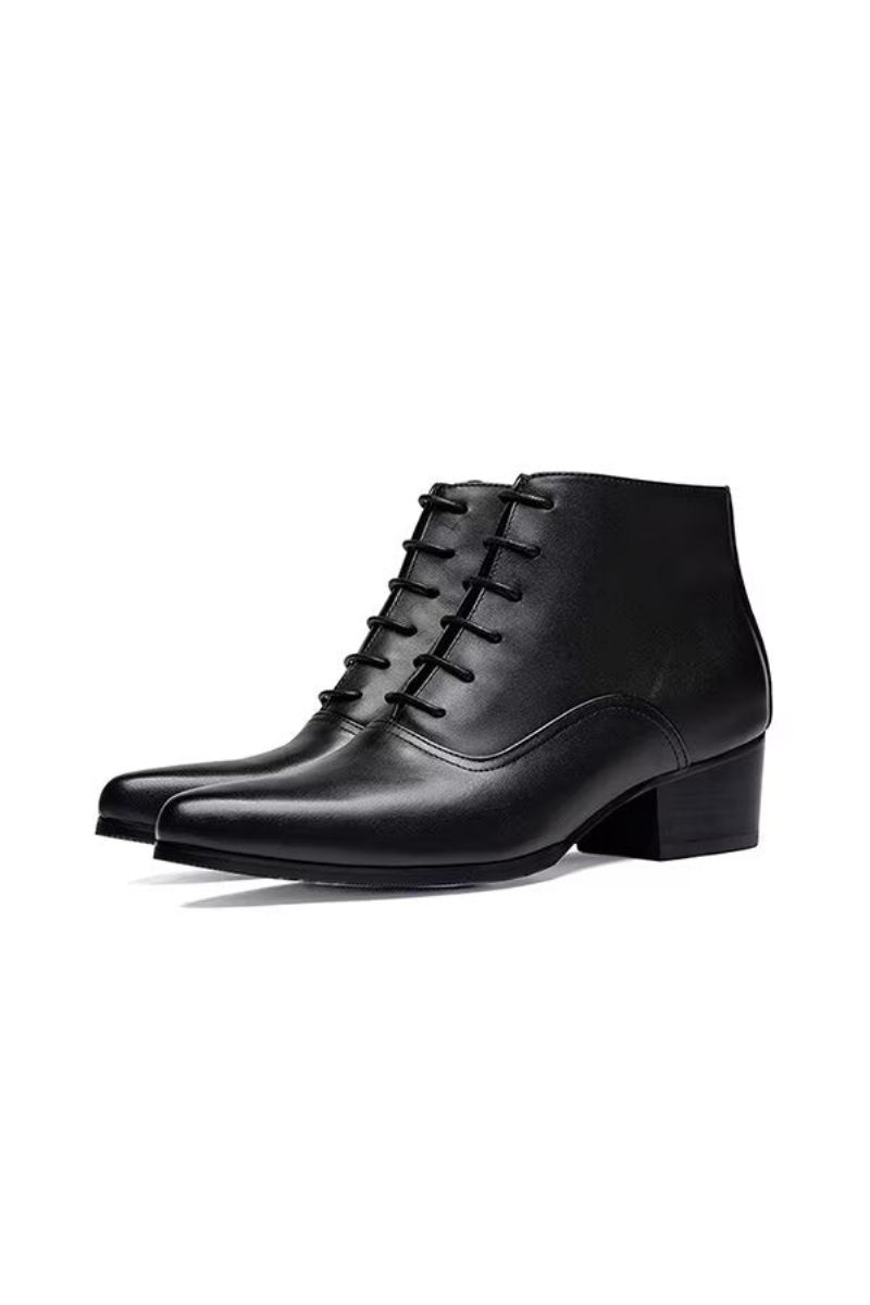 Botas Masculinas Com Cadarço Pontiagudo