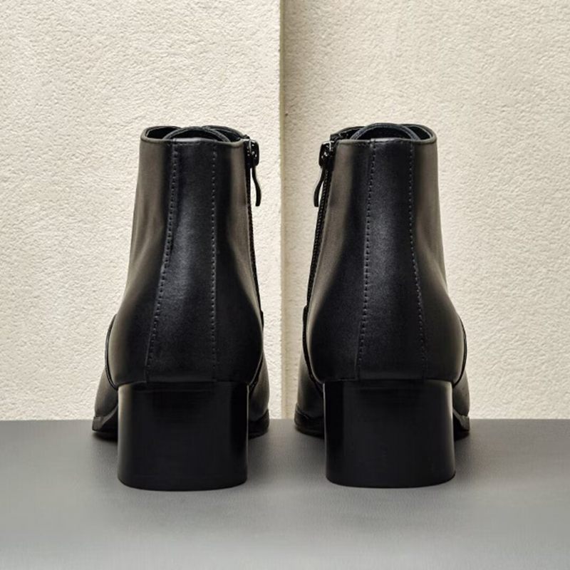 Botas Masculinas Com Cadarço Pontiagudo - Preto