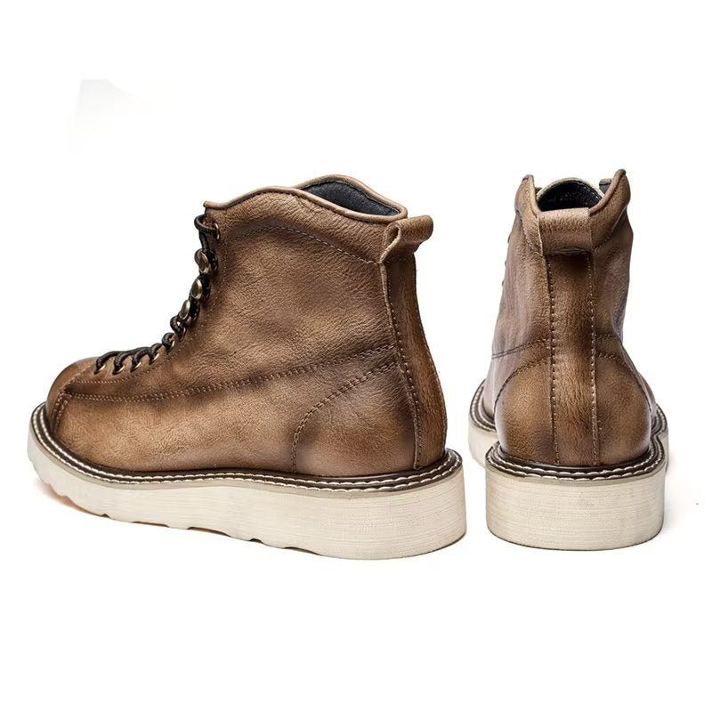 Botas Masculinas Com Cano Curto Luxo - Café