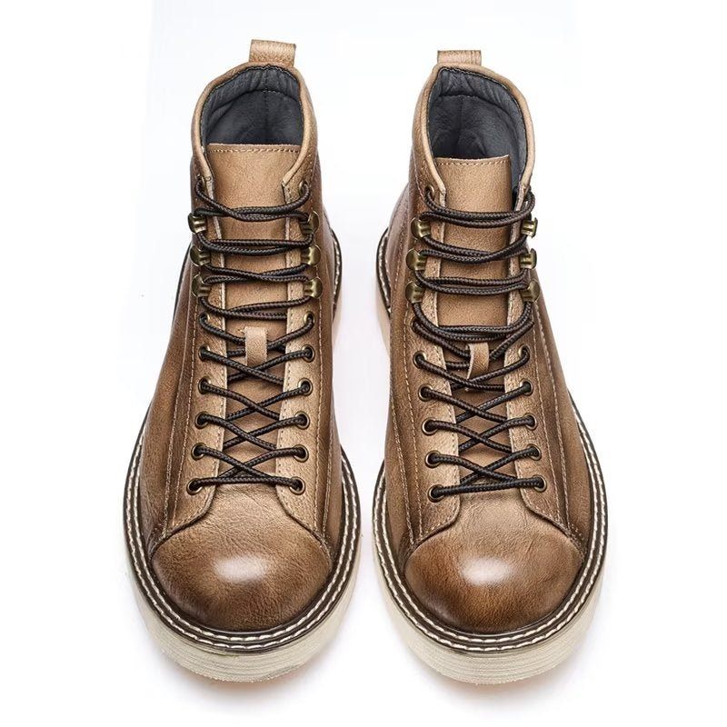 Botas Masculinas Com Cano Curto Luxo - Café