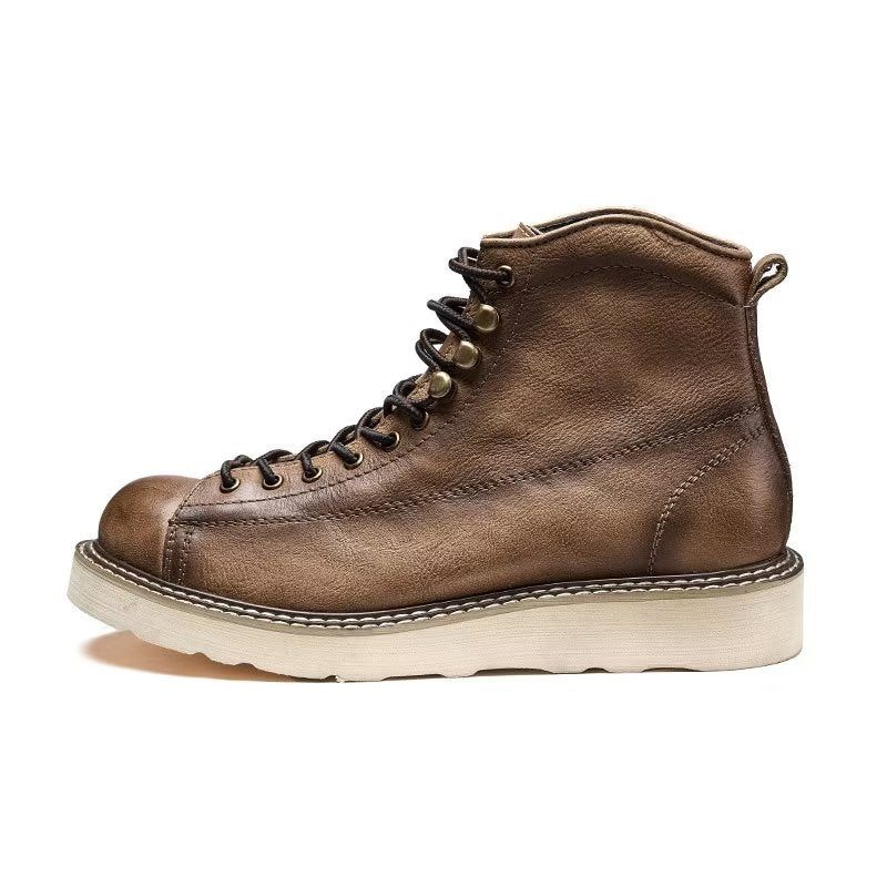 Botas Masculinas Com Cano Curto Luxo - Café