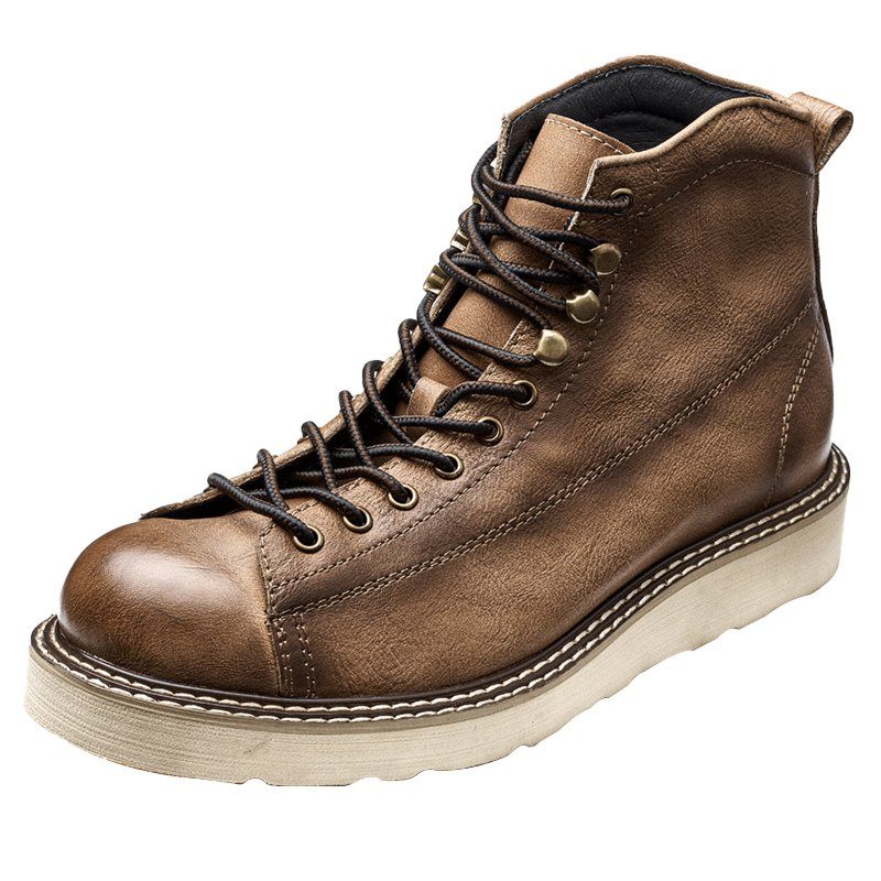 Botas Masculinas Com Cano Curto Luxo - Café