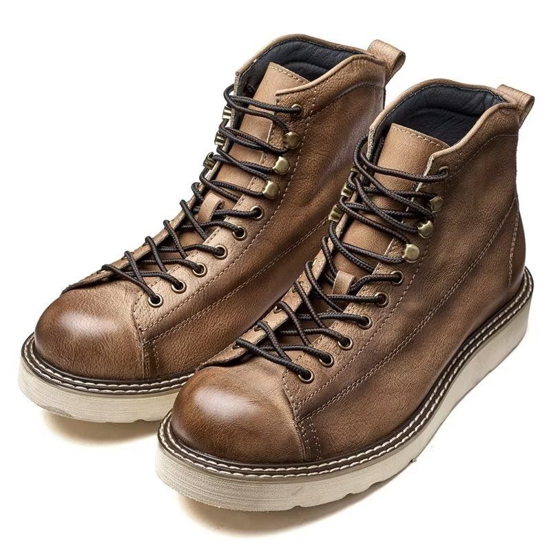 Botas Masculinas Com Cano Curto Luxo - Café