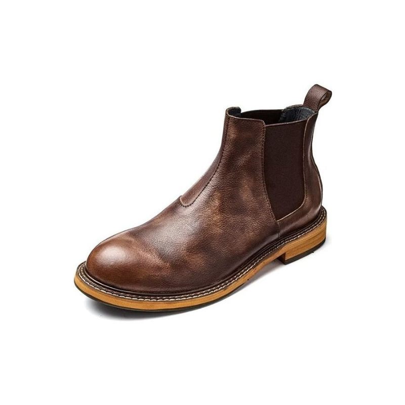 Botas Masculinas Com Relevo Elegante E Slip-on