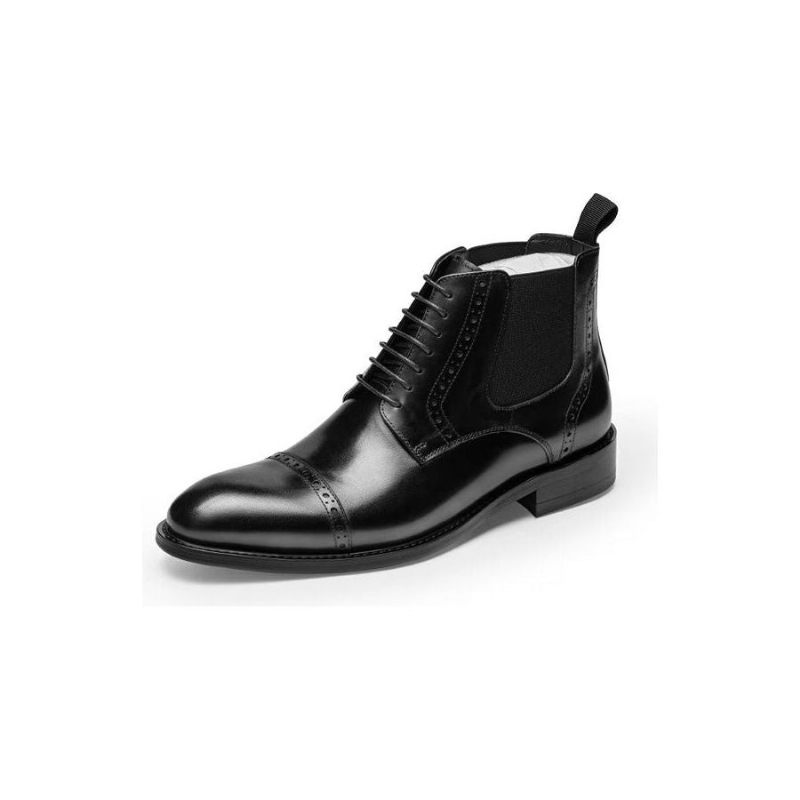 Botas Masculinas Com Zíper Forrado Pele Luxo