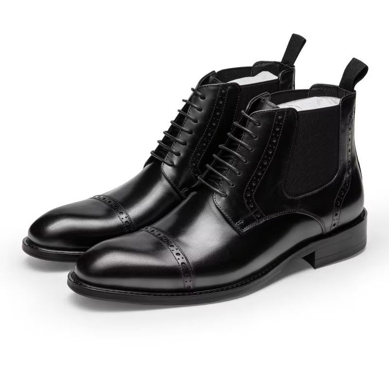 Botas Masculinas Com Zíper Forrado Pele Luxo - Preto