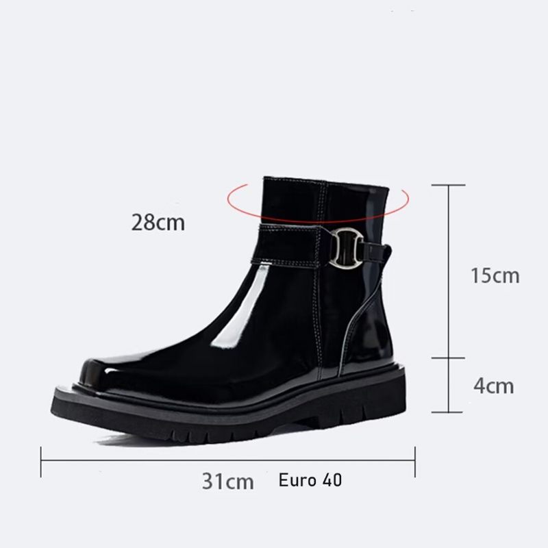 Botas Masculinas Com Zíper No Tornozelo - Preto