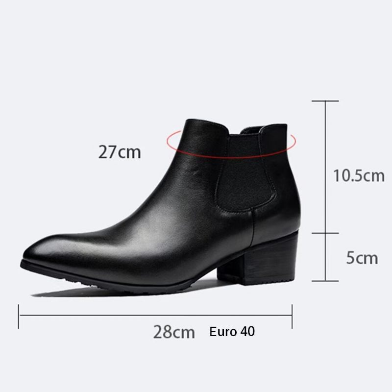 Botas Masculinas Com Zíper Pontiagudo - Preto