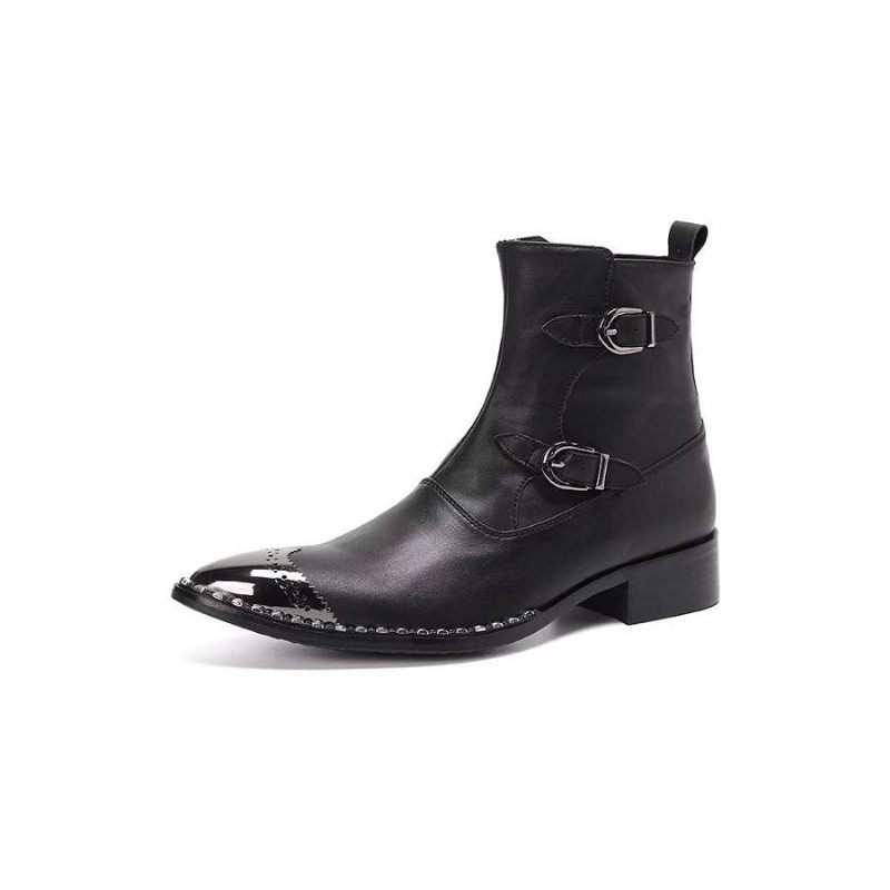 Botas Masculinas Com Zíper Tornozelo Calçado Elegante Essencial