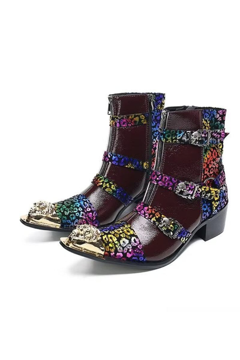 Botas Masculinas Couro - Roxo