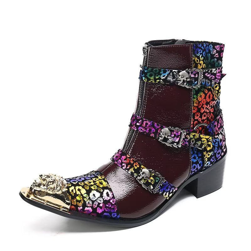 Botas Masculinas Couro - Roxo