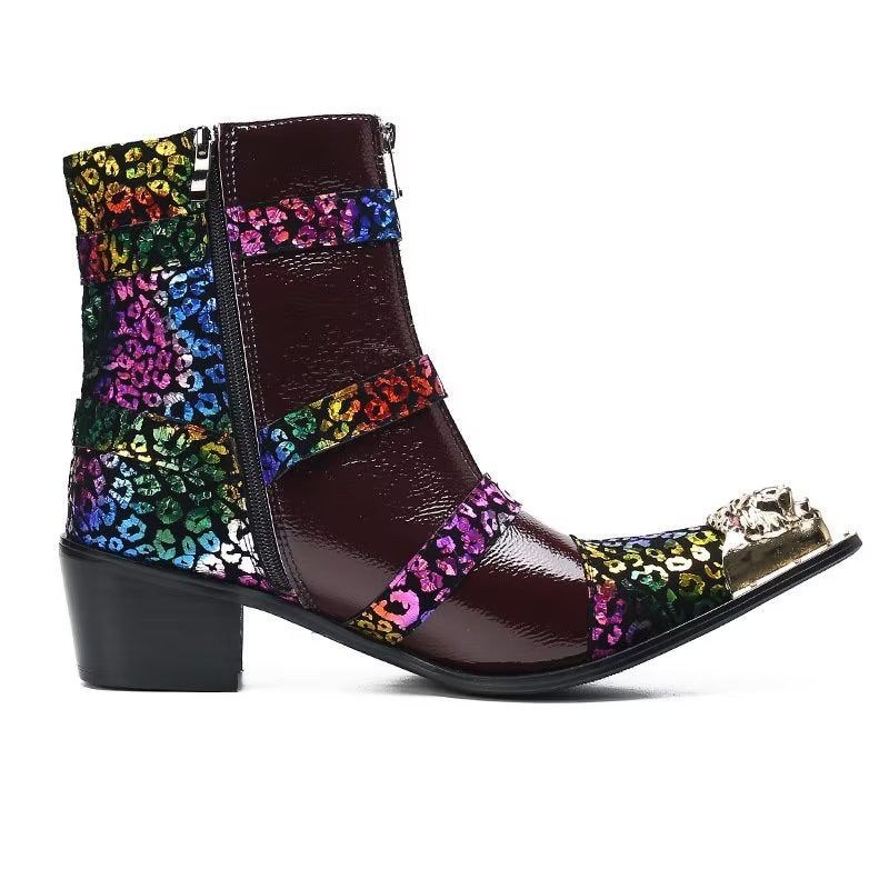 Botas Masculinas Couro - Roxo