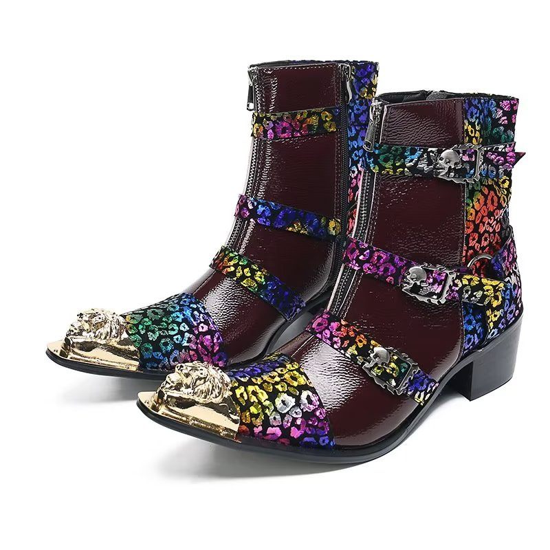 Botas Masculinas Couro - Roxo