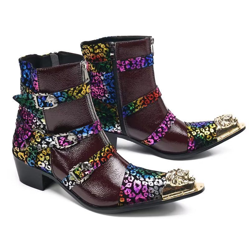 Botas Masculinas Couro - Roxo