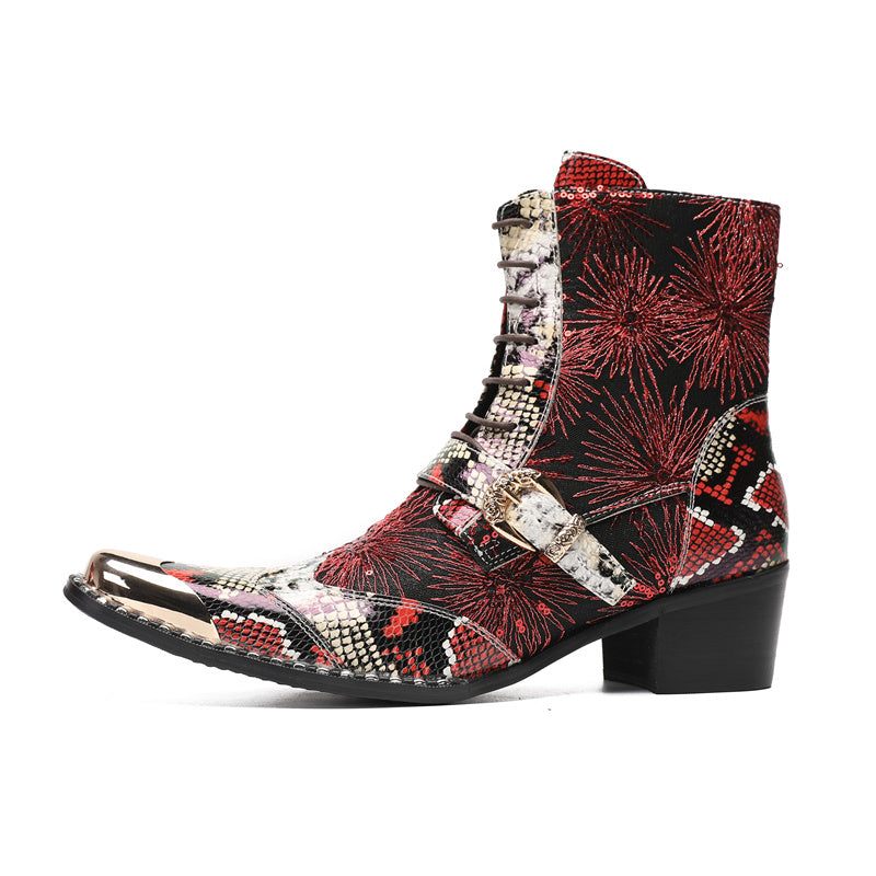 Botas Masculinas Couro - Vermelho