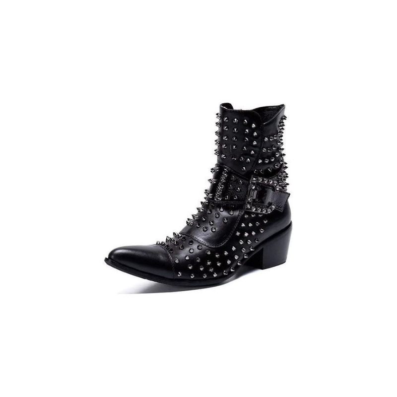 Botas Masculinas Couro Chamativo E Chique - Preto 1