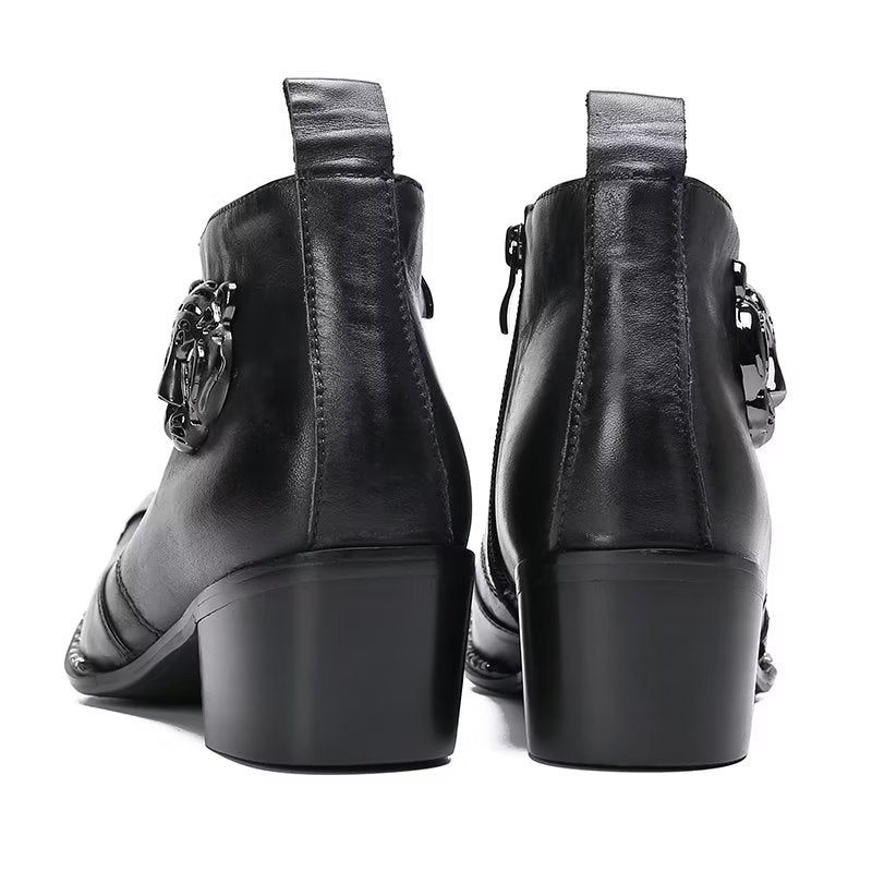 Botas Masculinas Couro Chique - Preto