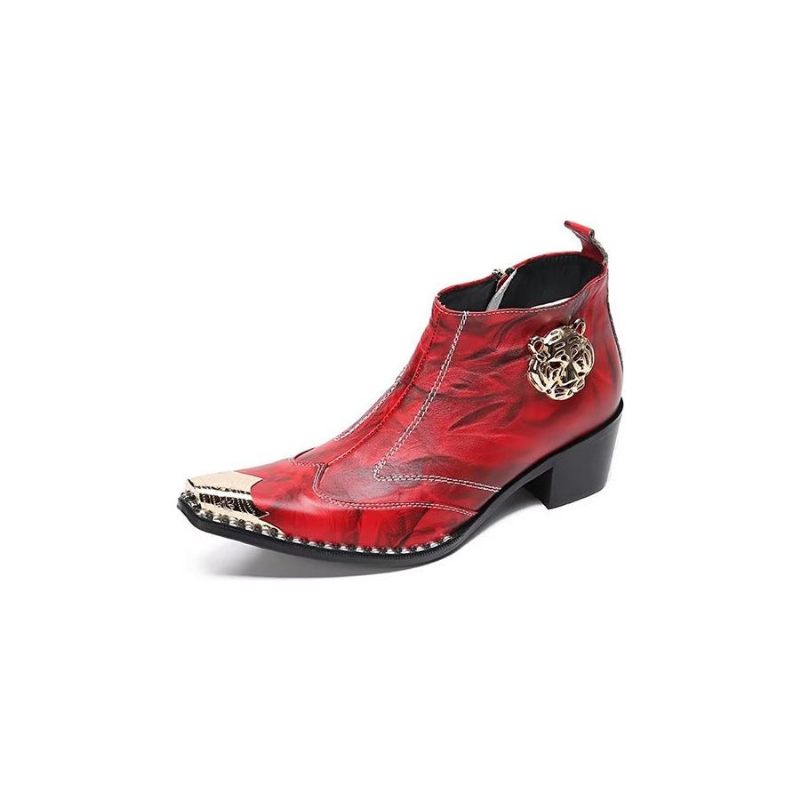 Botas Masculinas Couro Chique - Vermelho