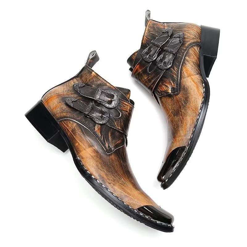 Botas Masculinas Couro Chiques E Confiantes - Marrom