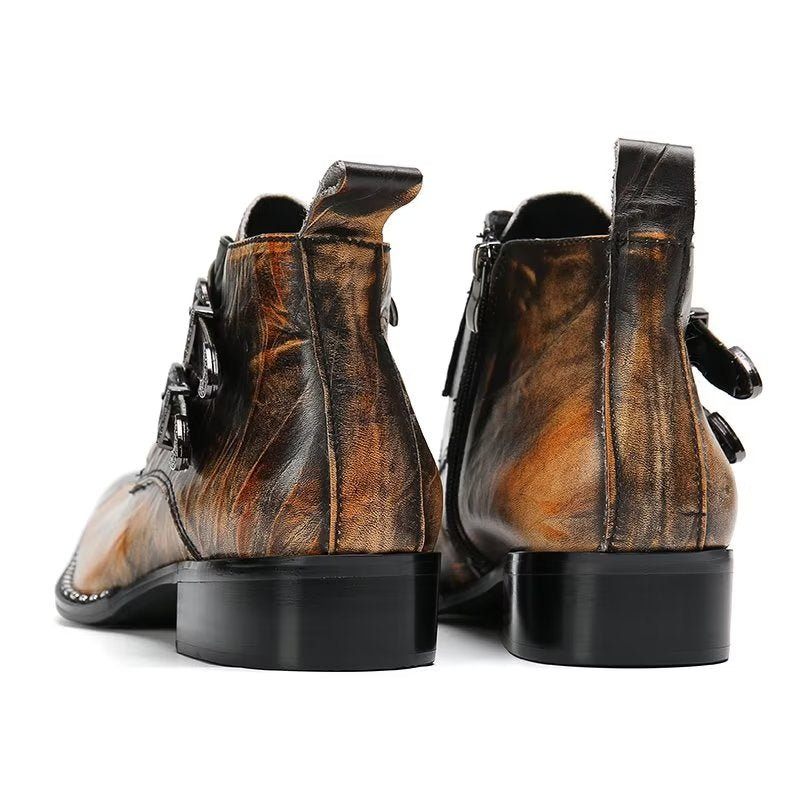 Botas Masculinas Couro Chiques E Confiantes - Marrom