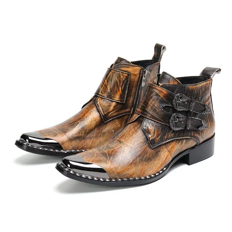 Botas Masculinas Couro Chiques E Confiantes - Marrom