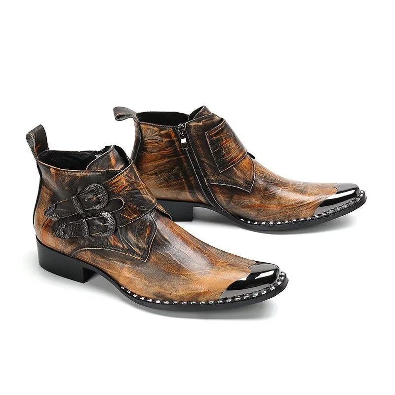 Botas Masculinas Couro Chiques E Confiantes - Marrom