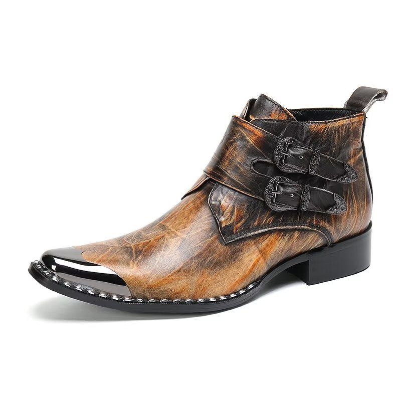 Botas Masculinas Couro Chiques E Confiantes - Marrom