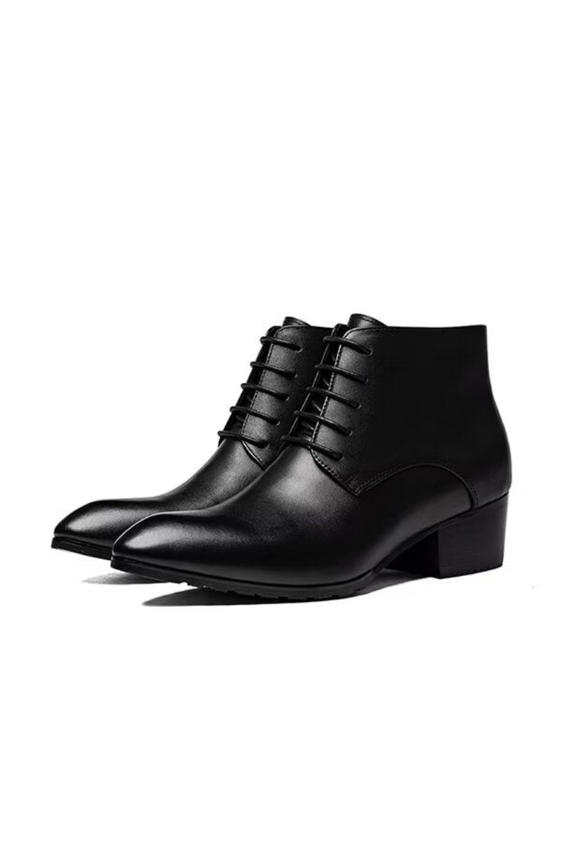 Botas Masculinas Couro Com Bico Fino